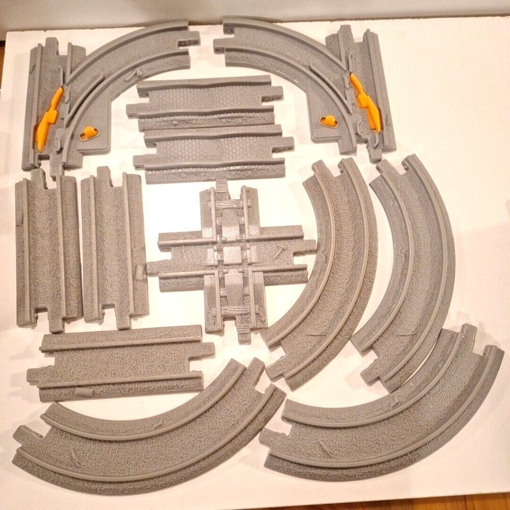 Geotrax Gray Railroad Train Tracks Lot 12 Pc  Straight Curves Fisher Price - Picture 10 of 10